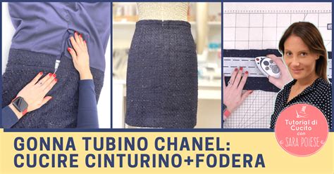 Gonna tubino Chanel: come cucire cinturino e fodera